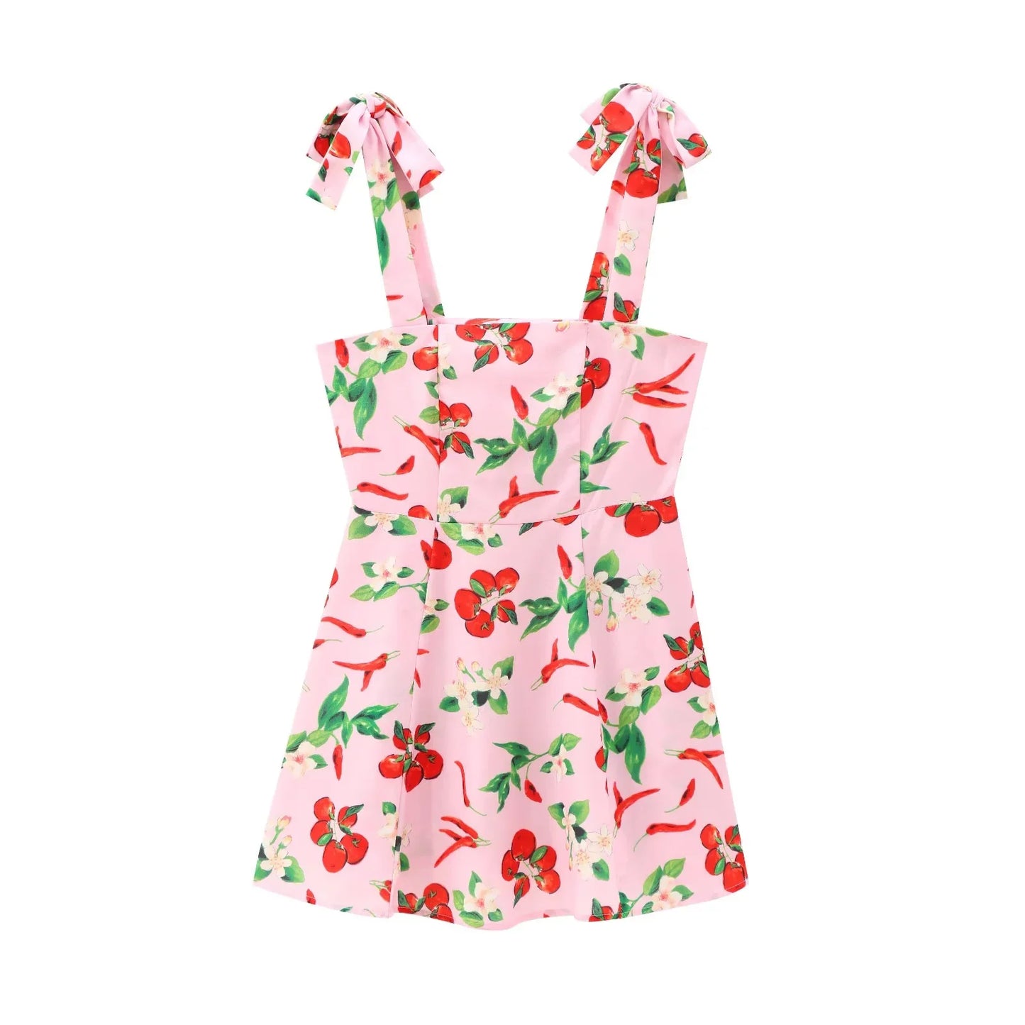 Woman Fruit Print Slip  Dress